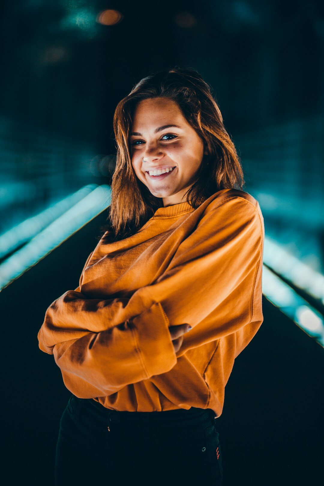 Portrait of a smiling young woman journalist